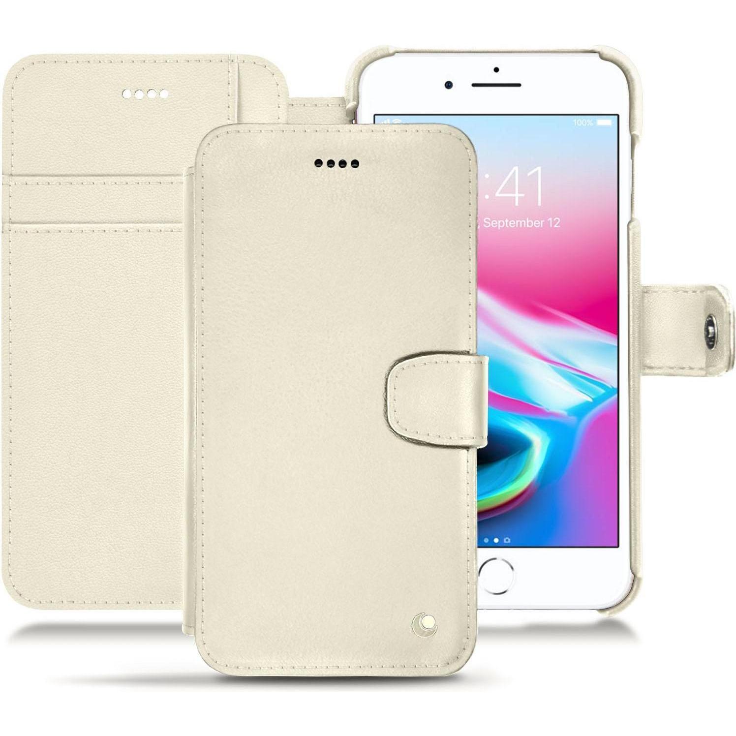Thumbnail - Noreve Lederschutzhülle Wallet (Apple iPhone 8 Plus), Smartphone Hülle, Weiss