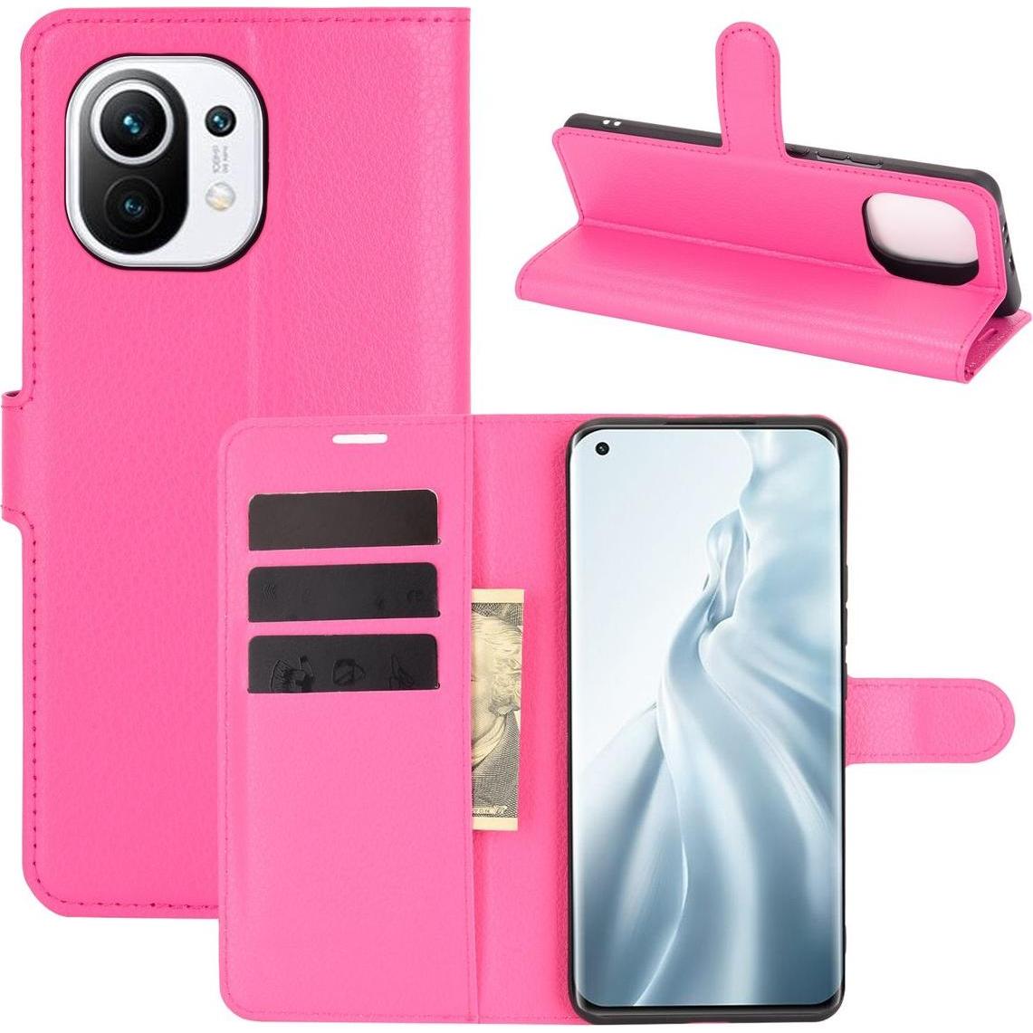 König Design Hülle Handy Schutz für Xiaomi Mi 11 Case Flip Cover Tasche Etuis Bumper Rosa Neu (Xiaomi Mi 11i), Smartphon...