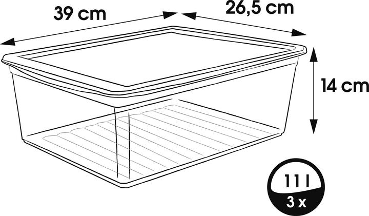Productafbeelding keeeper Clearbox Set 'Bea (39 x 26,5 x 14 cm, 11 l)