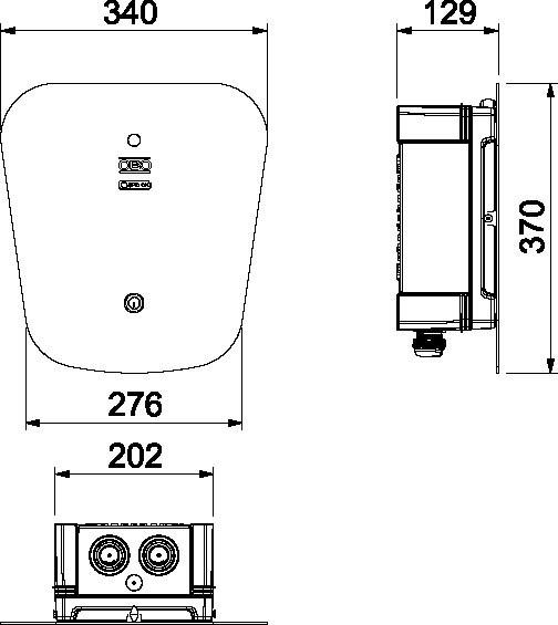 Immagine prodotto OBO Bettermann Wallbox WB AC BL KS SPD Key Pro370x340x136 sw PC (Tipo 2, 22 kW)