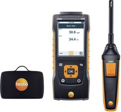 Produktbild Testo 440 Anemometer +1370 (Temperature-TC) °C, +150 (Temperature-NTC) °C max.Temp., Feuchtigkeit, T (Temperaturmessgerät)