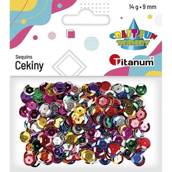 Titanum Runde Pailletten, 9 mm, Mischung 14 g