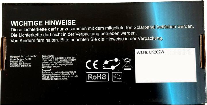 Produktbild Mojawo 150'er LED Solar Lichterkette Weihnachtsbeleuchtung warmweiss (16 m)