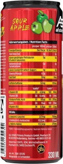 Actual product image All Stars Raw Intensity Energy Drink (330ml) (Orange, 1 x)