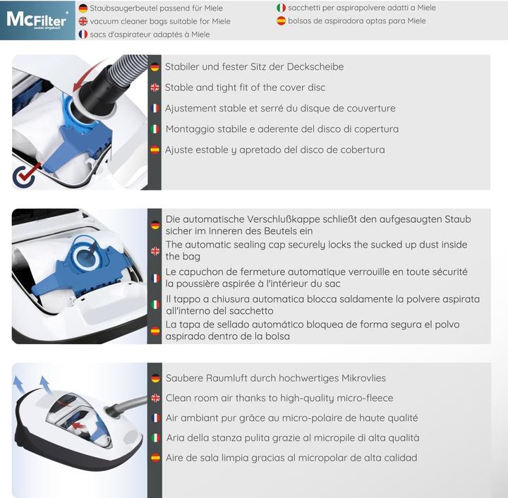 Produktbild Mc Filter 20x Staubsaugerbeutel (20x)
