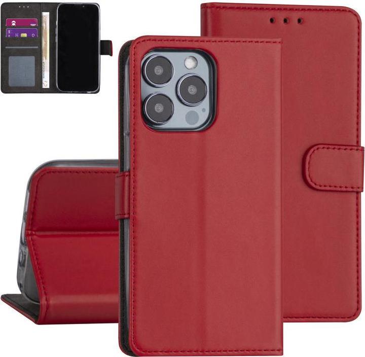 Produktbild Ambiance1 Hülle iPhone 13 Pro - Book Case Kunstleder rot No.205 (Apple iPhone 13 Pro)