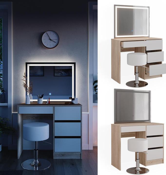 Actual product image Vicco Sherry with stool and lighting (90 x 75 x 40 cm)