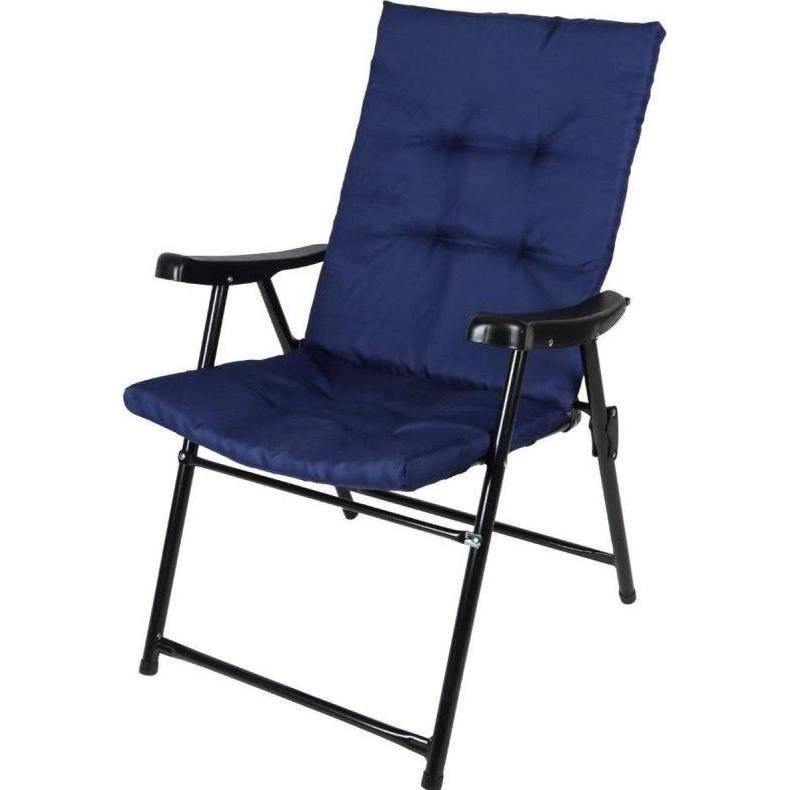 Saska Garden, Sedia da giardino, KRZESŁO OGRODOWE SKŁADANE 59X66X46/92CM Z PODUSZKĄ GRANATOWE