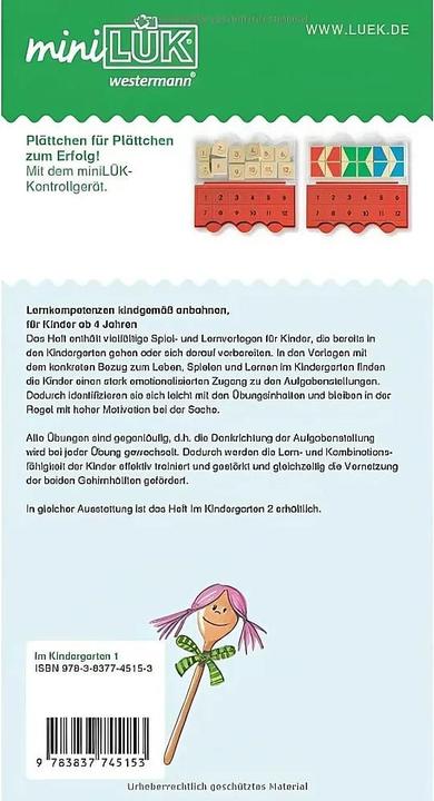 Actual product image miniLÜK. Im Kindergarten 1 (German, Michael Junga, 2013)