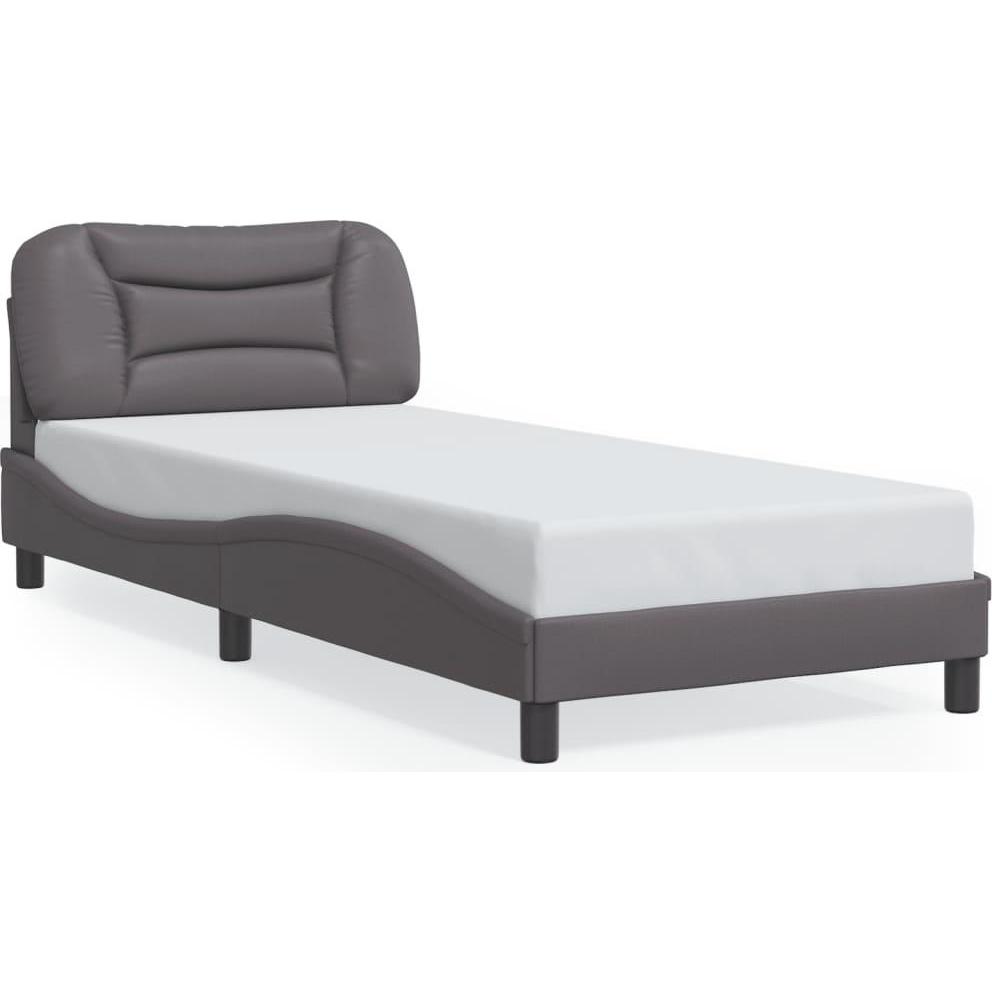 VidaXL, Bett, Bettgestell mit LED Kunstleder (90 x 190 cm)