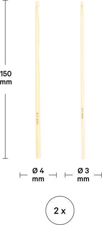 Actual product image Lalana Crochet hook 4 / 3 mm, 2 pieces