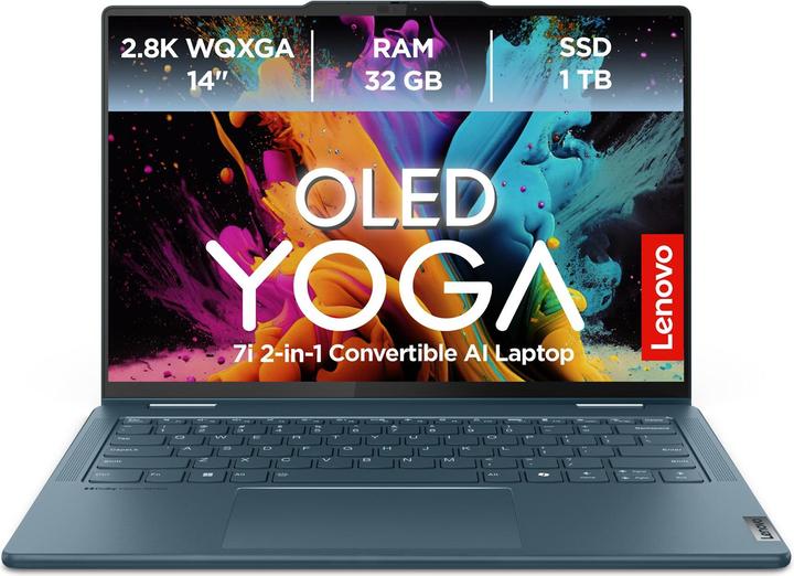 Actual product image Lenovo Yoga 7 2in1 Aura Edition Laptop Copilot+PC 14" WUXGA OLED Touch Display Intel Core Ultra 7 35 (14", 1000 GB, 16 GB, DE, Intel Core Ultra 7 355)