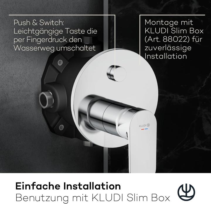 Produktbild Kludi X1 Unterputz Wannefüll-& Brause-Einhandmischer, push & switch