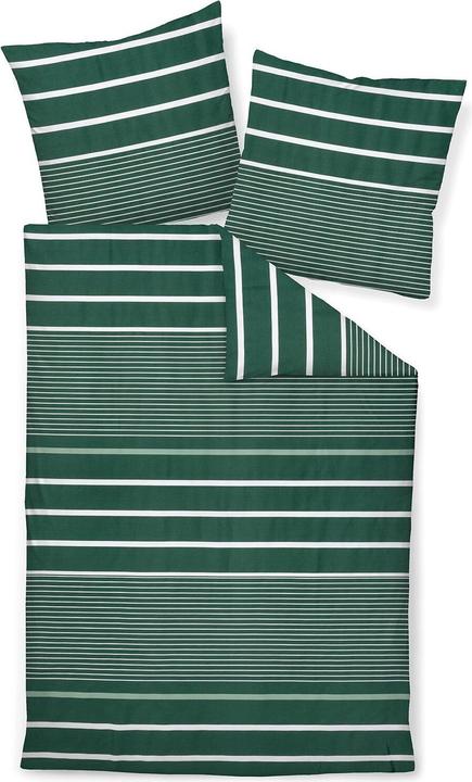 Actual product image Janine Mako-Satin Bettwäsche J.D. 87105 jade waldgrün (Bedding set, 135x200 cm + 80x80 cm)