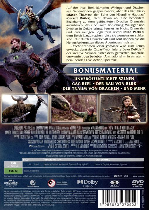 Immagine prodotto Drachenzähmen leicht gemacht (2025) (DVD, 2025, Tedesco, Inglese)