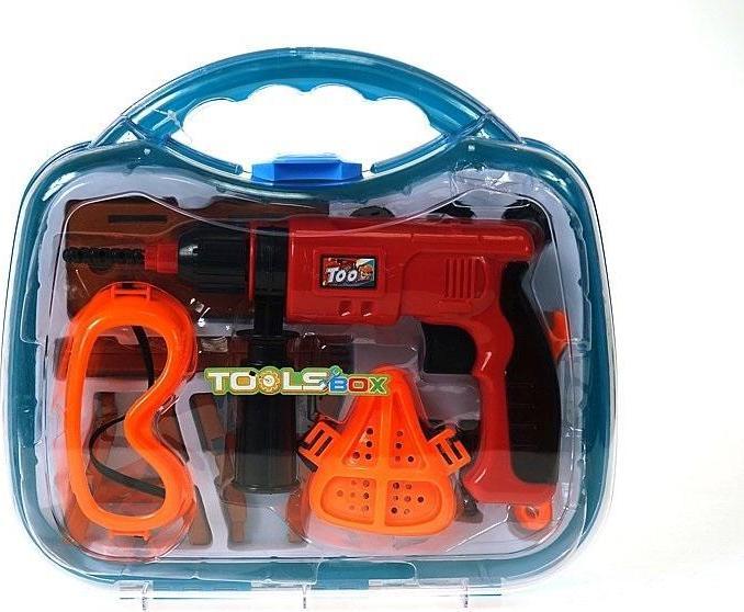 Adar Ein Satz Werkzeuge in einem Koffer mit einer Bohrmaschine