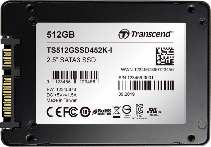Actual product image Transcend SSD452K (512 GB, 2.5")