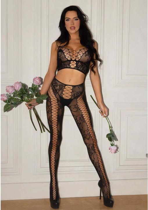 Actual product image Leg Avenue Lace Crop Top and Tights (One size)