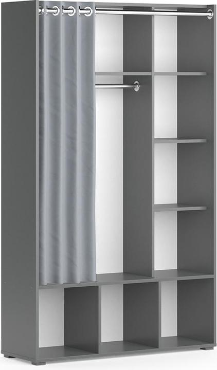 Vicco Luigi mit Vorhang-Kleiderstange (105.80 x 38 x 178.10 cm)