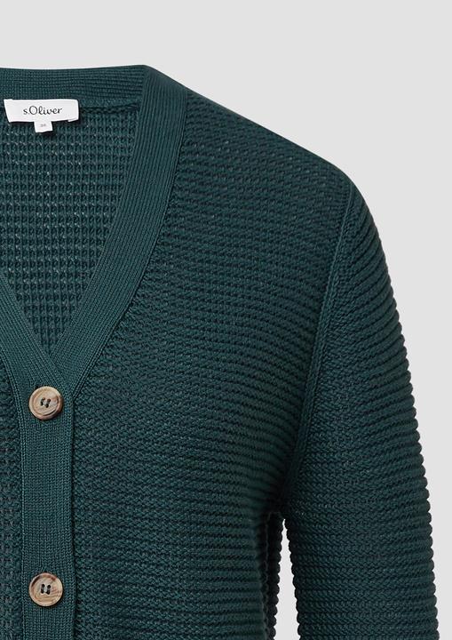Produktbild s.Oliver Strickjacke Strickjacke in Ripp-Optik mit Knopfleiste (48)