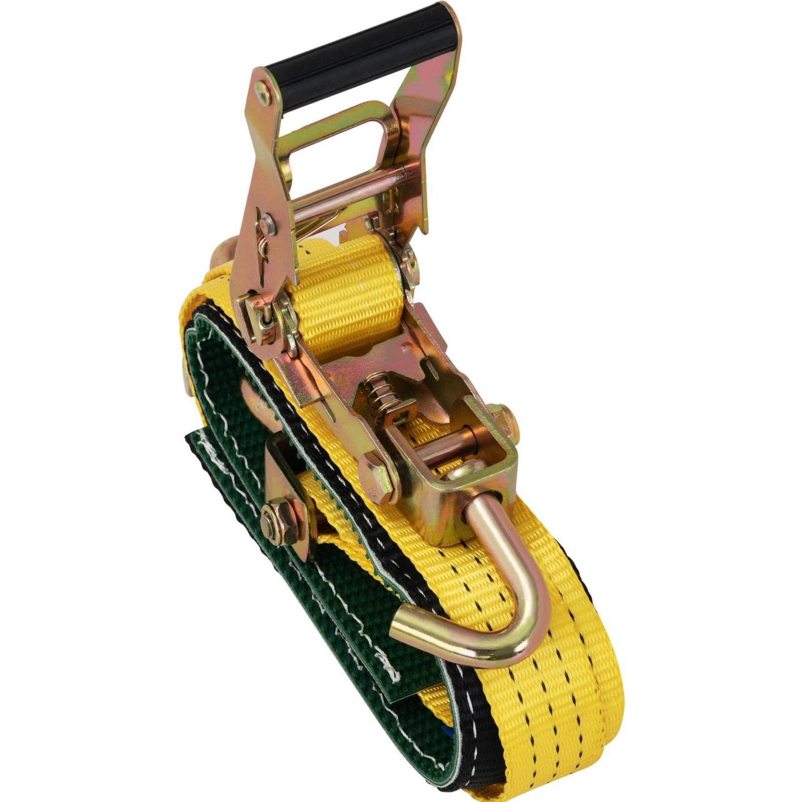Thumbnail - MSW, Spanngurt + Ladungssicherung, 4 Spanngurte Ratsche Autotransport Zurrgurt PKW Ratschengurt mit Haken 38,1 mm