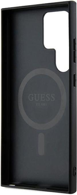 Actual product image Guess case for S24 Ultra S928 GUHMS24LG4GFRK hardcase 4G Collection Leather Metal Logo MagSafe black (Samsung Galaxy S24 Ultra)