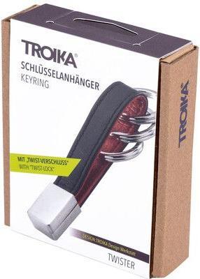 Produktbild Troika TWISTER RED PEPPER Schlüsselhalter Lederschlaufe, schwarz/rot