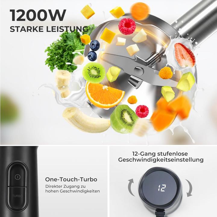 Produktbild Kowdom Stabmixer Set 6-in-1 mit Turbofunktion (1200 Watt)