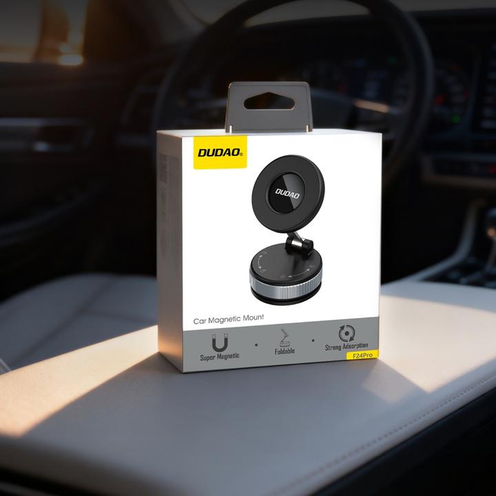 Actual product image Dudao F24PRO MagSafe Compatible Car Mount with Suction Cup for Windshield or Dashboard - Black