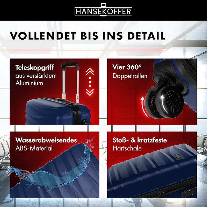 Actual product image Hansekoffer Hartschalenkoffer mit Rollen und Zahlenschloss (70 l)