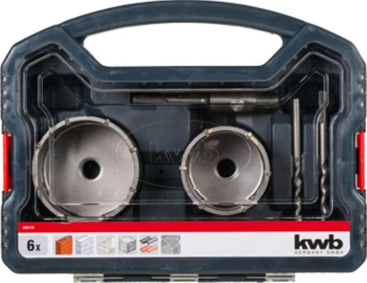 Image du produit kwb Jeu de forets creux HM 6 pièces PWRBOX (82 mm, 68 mm)