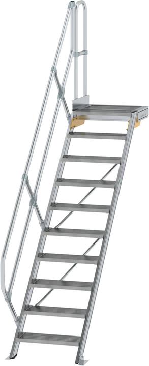 Produktbild Munk Treppe mit Plattform 45° Stufenbreite 600 mm 10 Stufen Aluminium geriffelt (Gerüst, 60 cm)