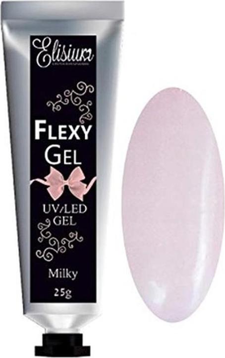 Elisium SET Zestaw Maxi FlexyGel Pro Bond + Miracle Base Gel + Top Coat Shiny + FlexyGel Milky (Haargel)