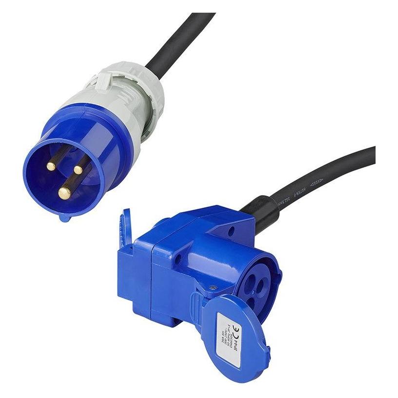 RoadEu – CEE Adapter 16A 3-polig Auf 3X Schuko Steckdose – IP44 Verteilerdose Mit 10m Kabel 3x2,5mm² – Camping & Baustellen Stromverteiler – Starkstrom Adapter Für Wohnmobil & Outdoor