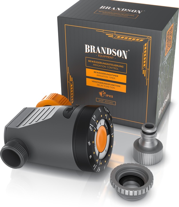 Immagine prodotto Brandson Controllo dell'irrigazione, computer elettrico per l'irrigazione, timer, adattatore da 1/2" e (Computer per l'irrigazione)