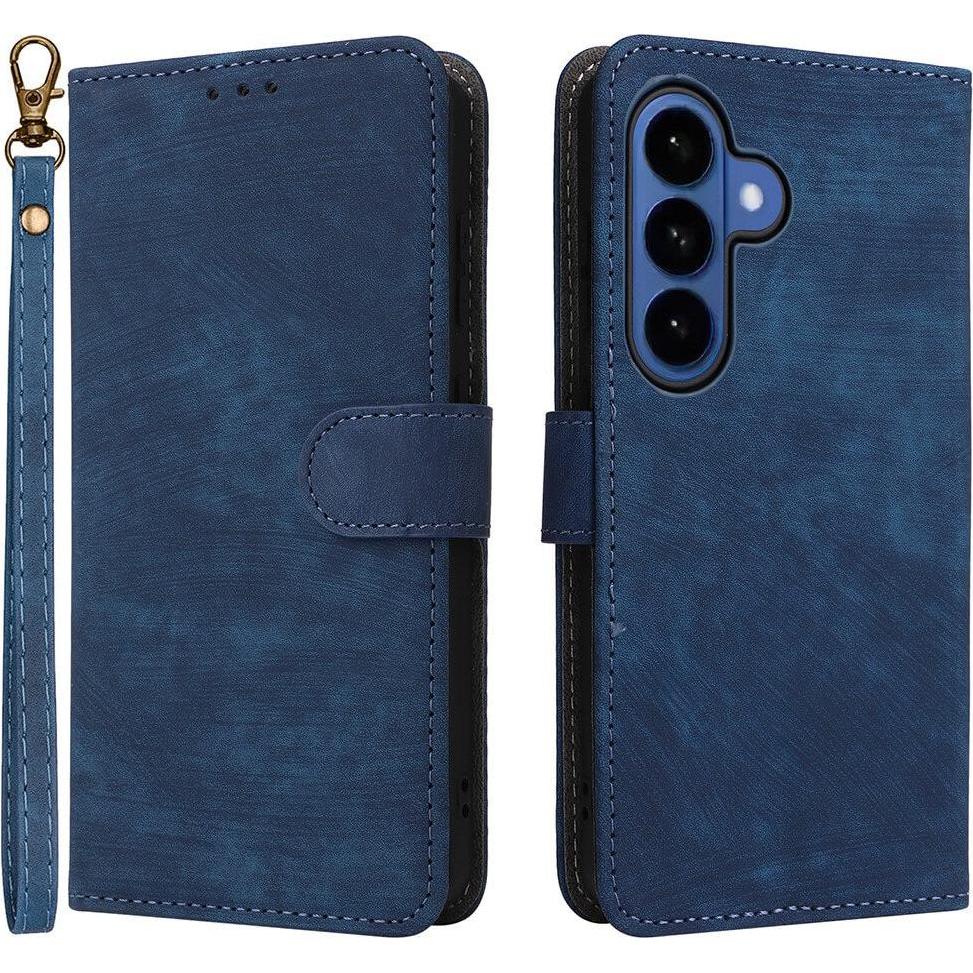 Cover-Discount Galaxy S26 - Ledertasche mit RFID Blocker (Samsung Galaxy S26), Cover smartphone, Blu