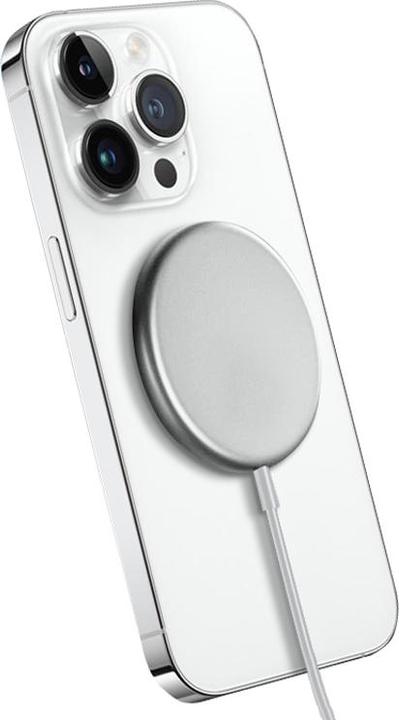 Produktbild Crong MagSpot Wireless Charger - Aluminiowa ładowarka MagSafe 15W (Silver White) (15 W)