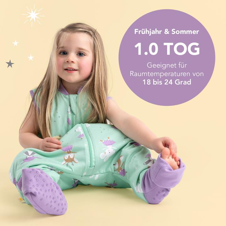 Actual product image Schlummersack Sleeping Bag with Feet & Foldable Feet Covers - 1.0 TOG (60 cm, 1.0 TOG, Spring, Autumn)