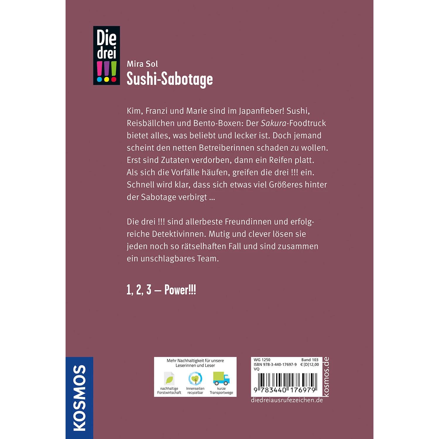 Thumbnail - Die drei!!!, Sushi-Sabotage, Kinderbücher von Mira Sol
