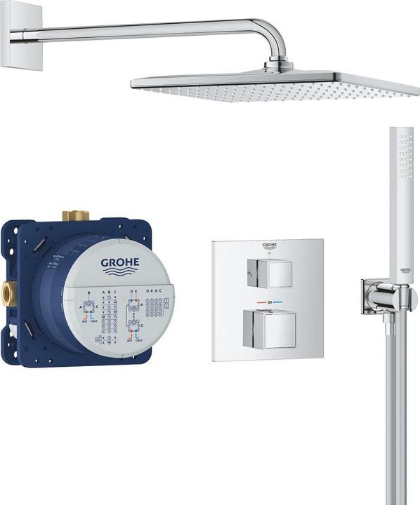 Grohe Precision Cube Unterputz Duschsystem mit Vitalio Rain Mono 310 Cube (1 Strahlart) und Vitalio Joy Cu