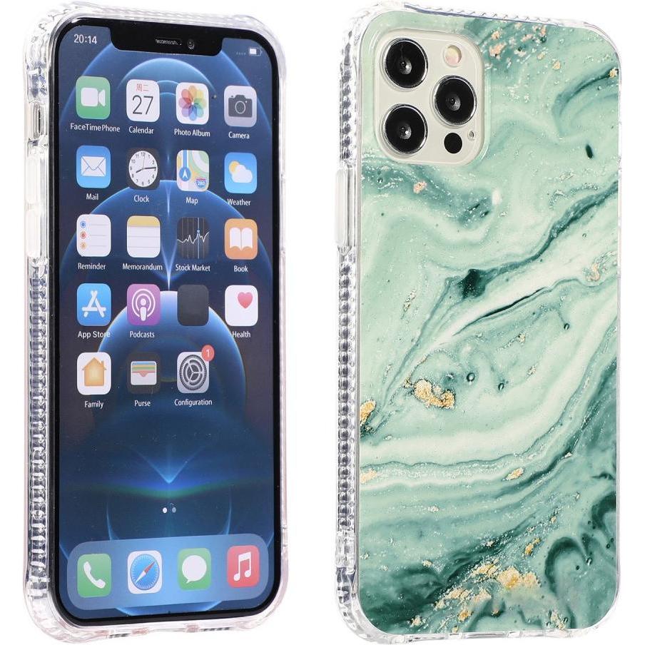 Cover-Discount iPhone 13 Pro Max - Softes Silikon Gummi Case green Marble (Apple iPhone 13 Pro Max), Smartphone Hülle, G...