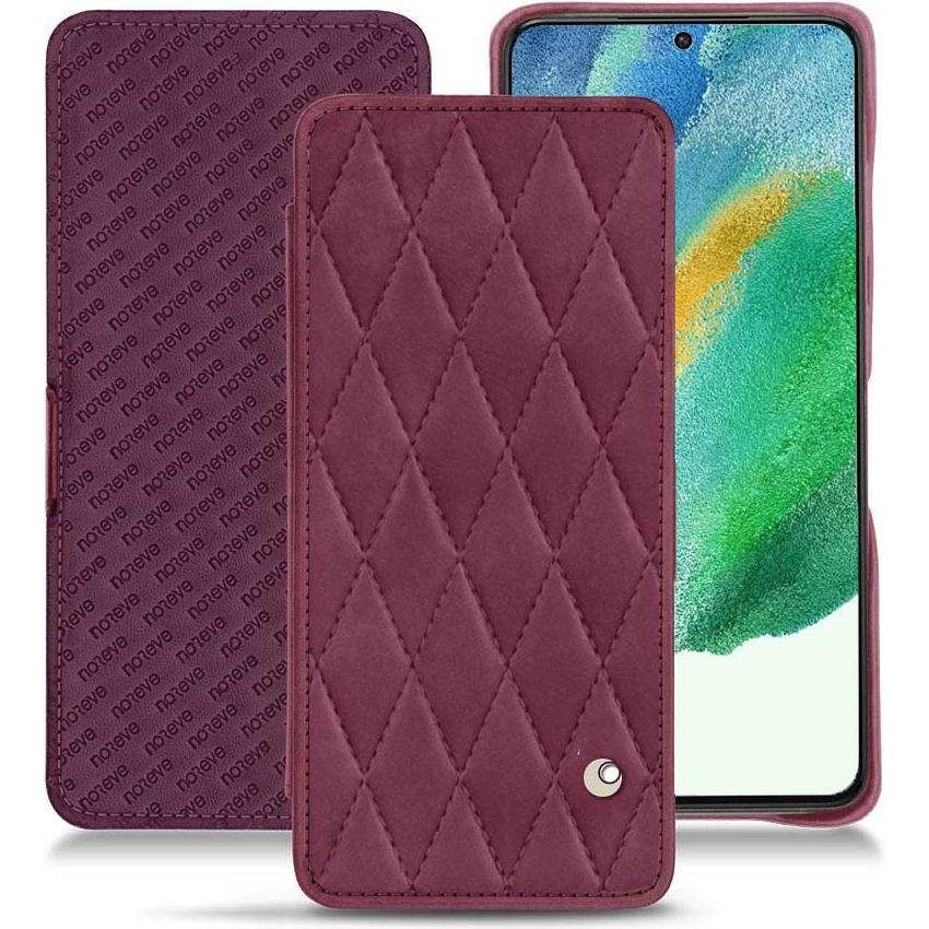 Noreve Lederschutzhülle Samsung Galaxy S21 FE (Samsung Galaxy S21 FE), Smartphone Hülle, Violett