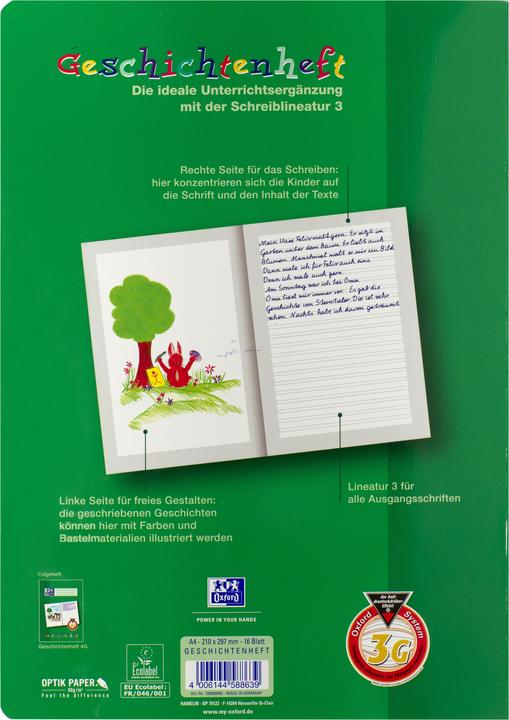 Produktbild Oxford Geschichtenheft, A4 (A4, Weicher Einband)