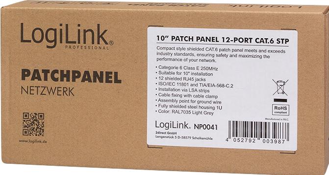 Produktbild LogiLink Netzwerk Patchpanel 6 12 Port grau