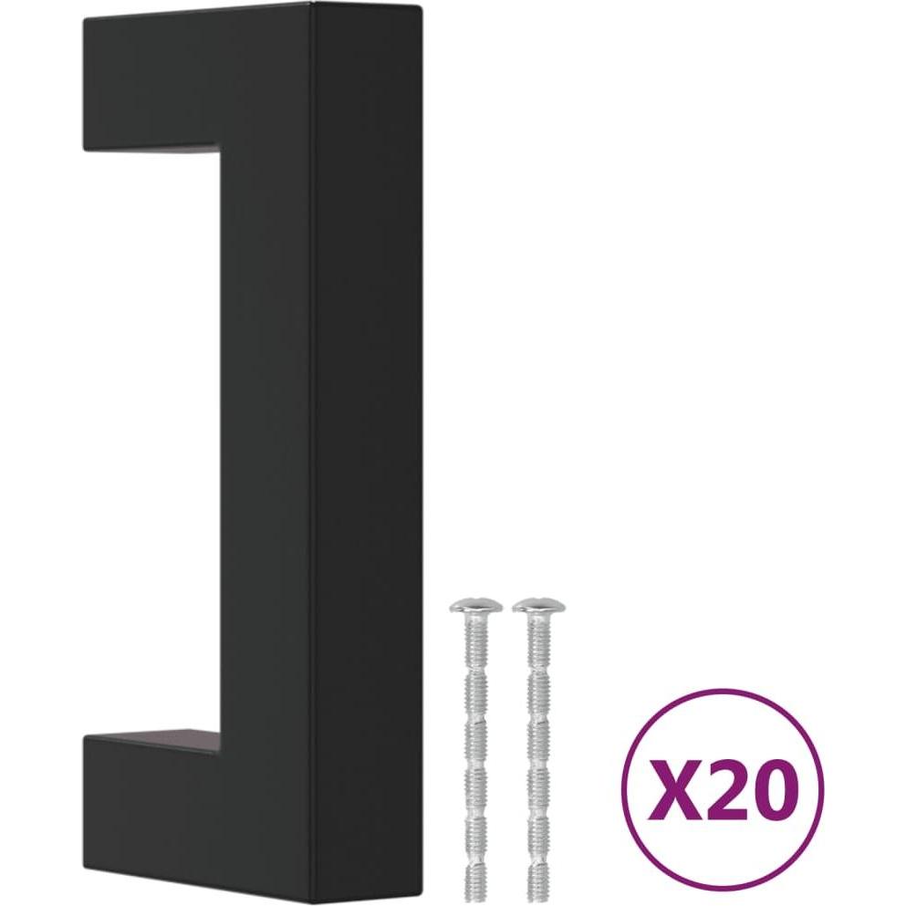 Thumbnail - VidaXL, Möbelgriff, Möbelgriffe 20 Stk. Schwarz 64 mm Edelstahl,Farbe