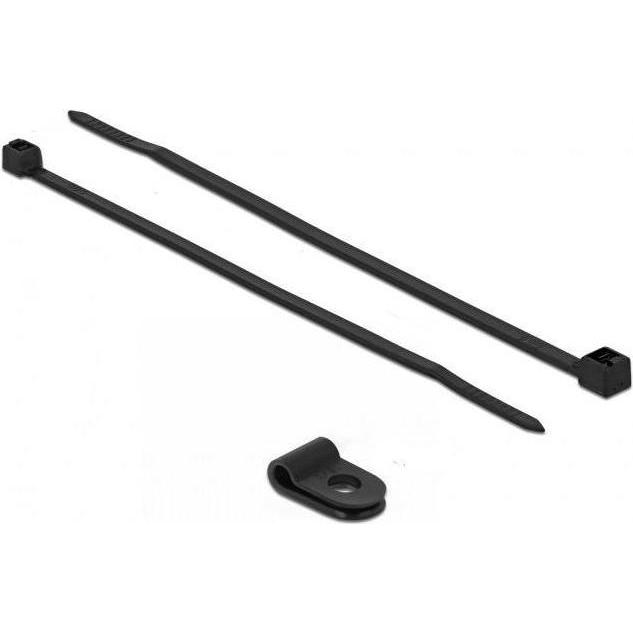 Delock, Fascette, Kit di fascette - 10 cm - Nero (17 mm, 10 pz.)