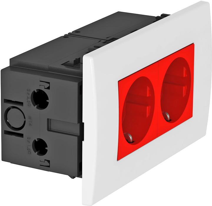 OBO Bettermann Presa multipla Vertr 2gang 84x140x59mm rt SDE