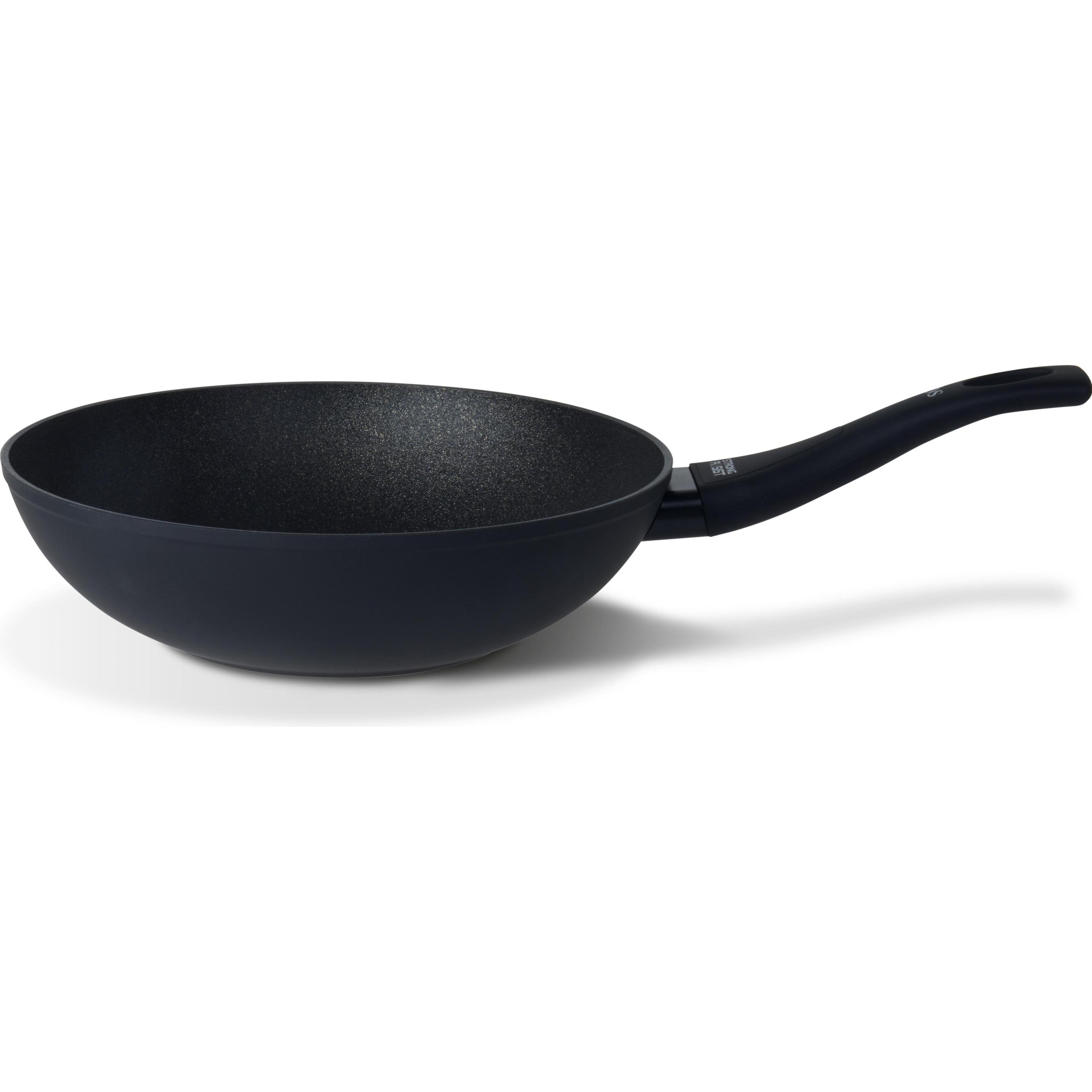 TVS Virtus Induction Wok 28 cm, Padella + Pentola, Nero