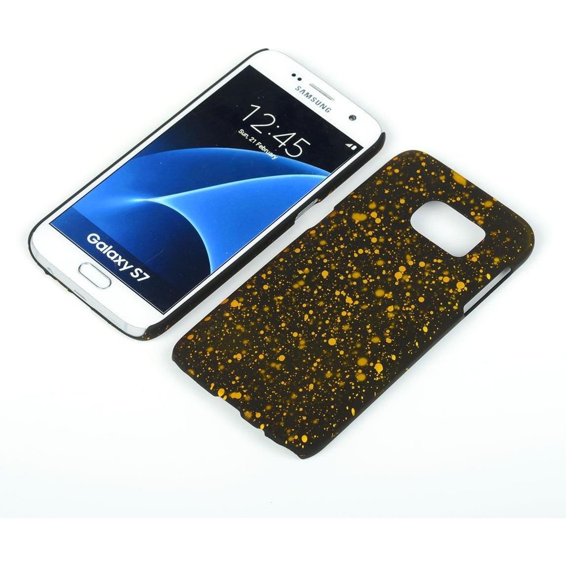 Thumbnail - König Design Handy Hülle Schutz Case Bumper Schale für Samsung Galaxy S7 3D Sterne Gelb Neu (Samsung Galaxy S7), Smartph...