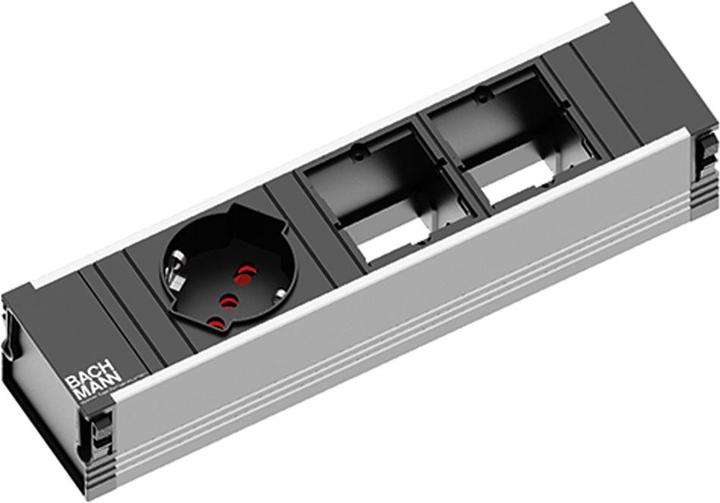 Actual product image Bachmann 912.0055 - 0,1 m - 1 AC-outputs - Indoor - Type L - Type G - Aluminium (1 x, CEE 7/3, 0.10 m)